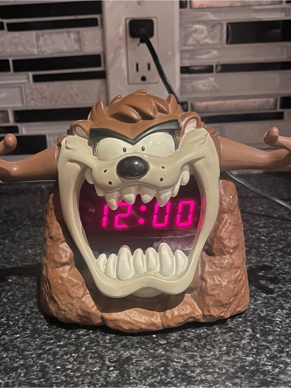 Taz Character Digital Alarm Clock - Brown with Display